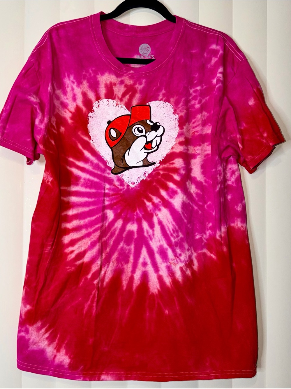 Buc-ee’s T-Shirt Men’s L Red Tie Dye I Followed My Heart It Led Me To Buc-ee's